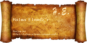 Halma Elemér névjegykártya