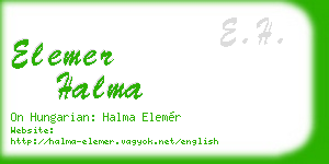 elemer halma business card